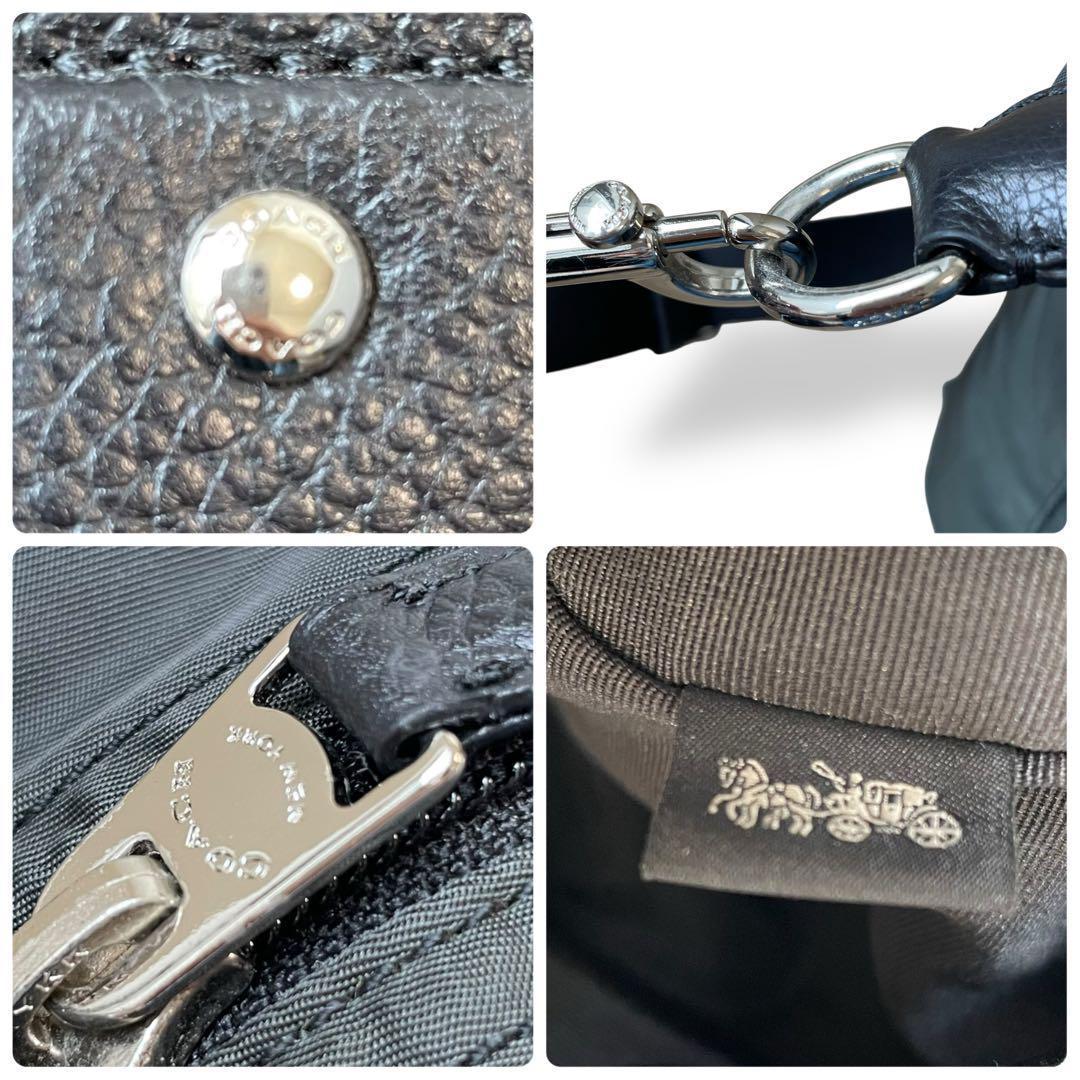 美品 COACH コーチ★2way 馬車ロゴ ナイロン レザー ボストンバッグ