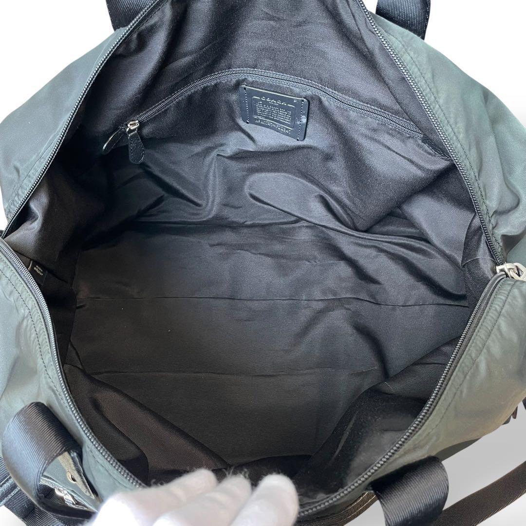 美品 COACH コーチ★2way 馬車ロゴ ナイロン レザー ボストンバッグ