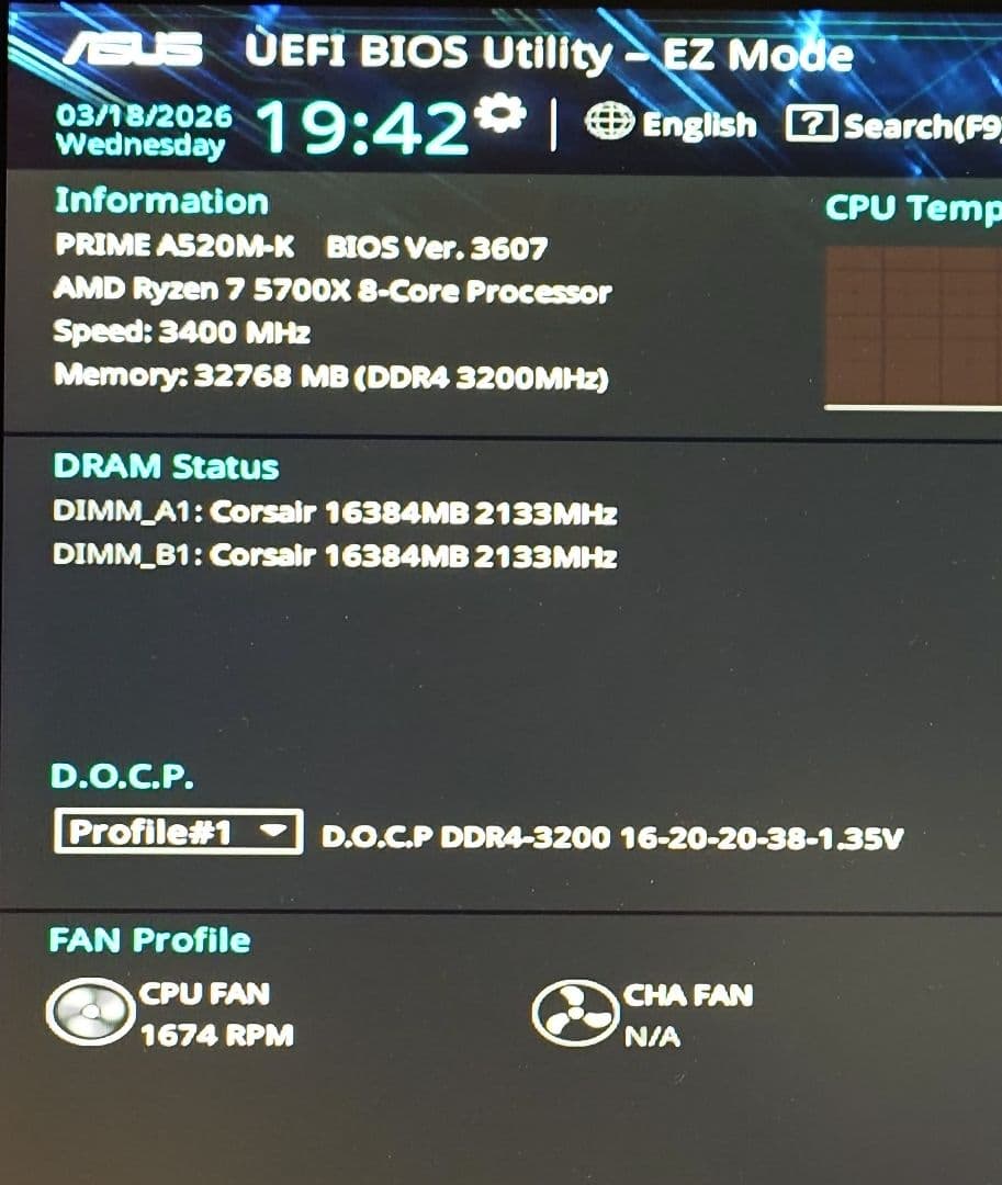 Corsair LPX DDR4 3200 16GB ×2 32GB 動作確認済