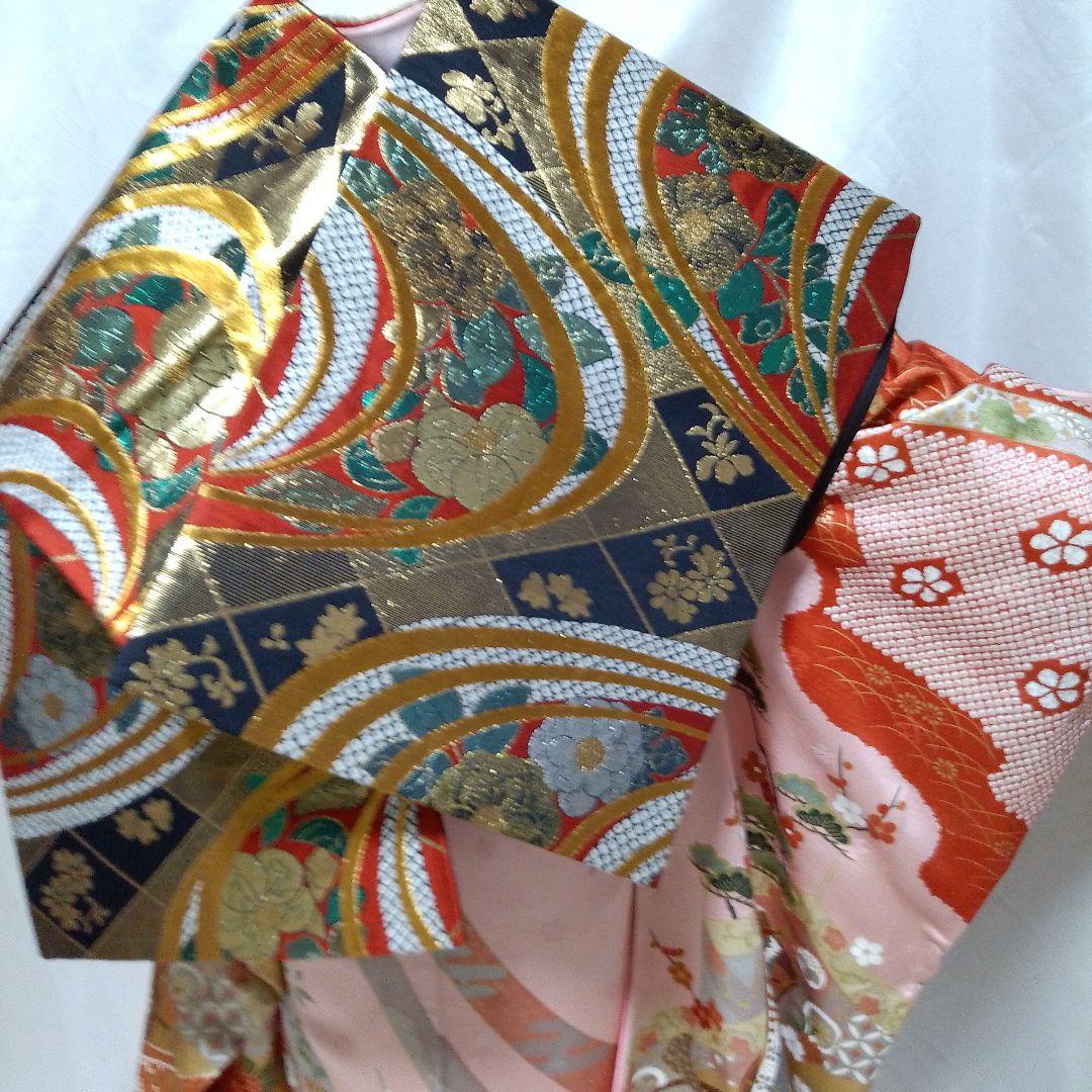 振袖 フルセット　金彩　正絹　駒刺繍　 着付け小物一式付き