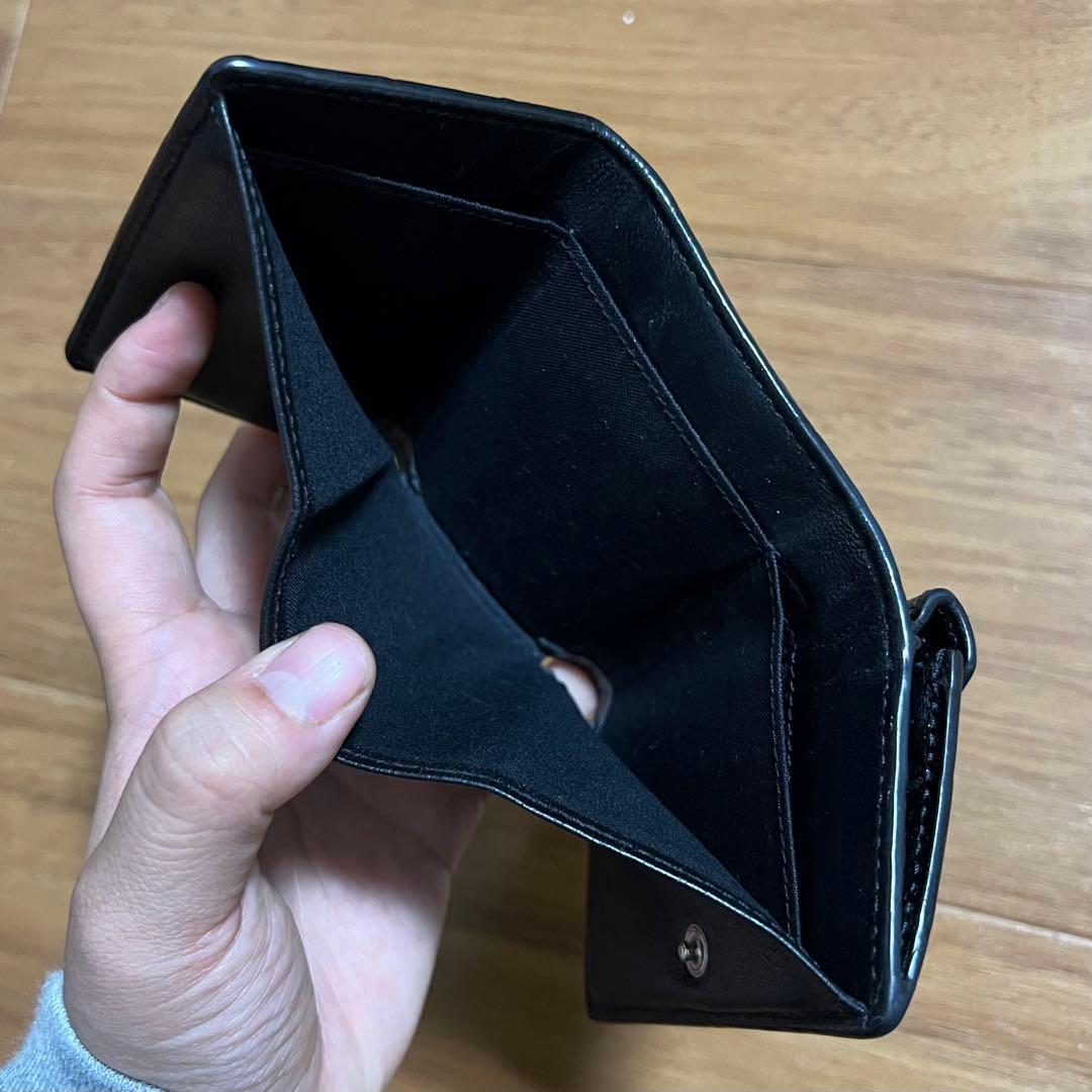 BALENCIAGA バレンシアガ ミニウォレット 三つ折り財布 クロコ 黒