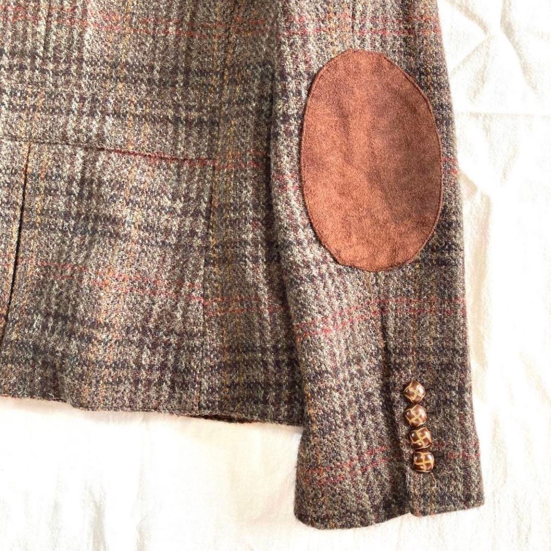 美品★fig london ハリスツイード チェックウールジャケット