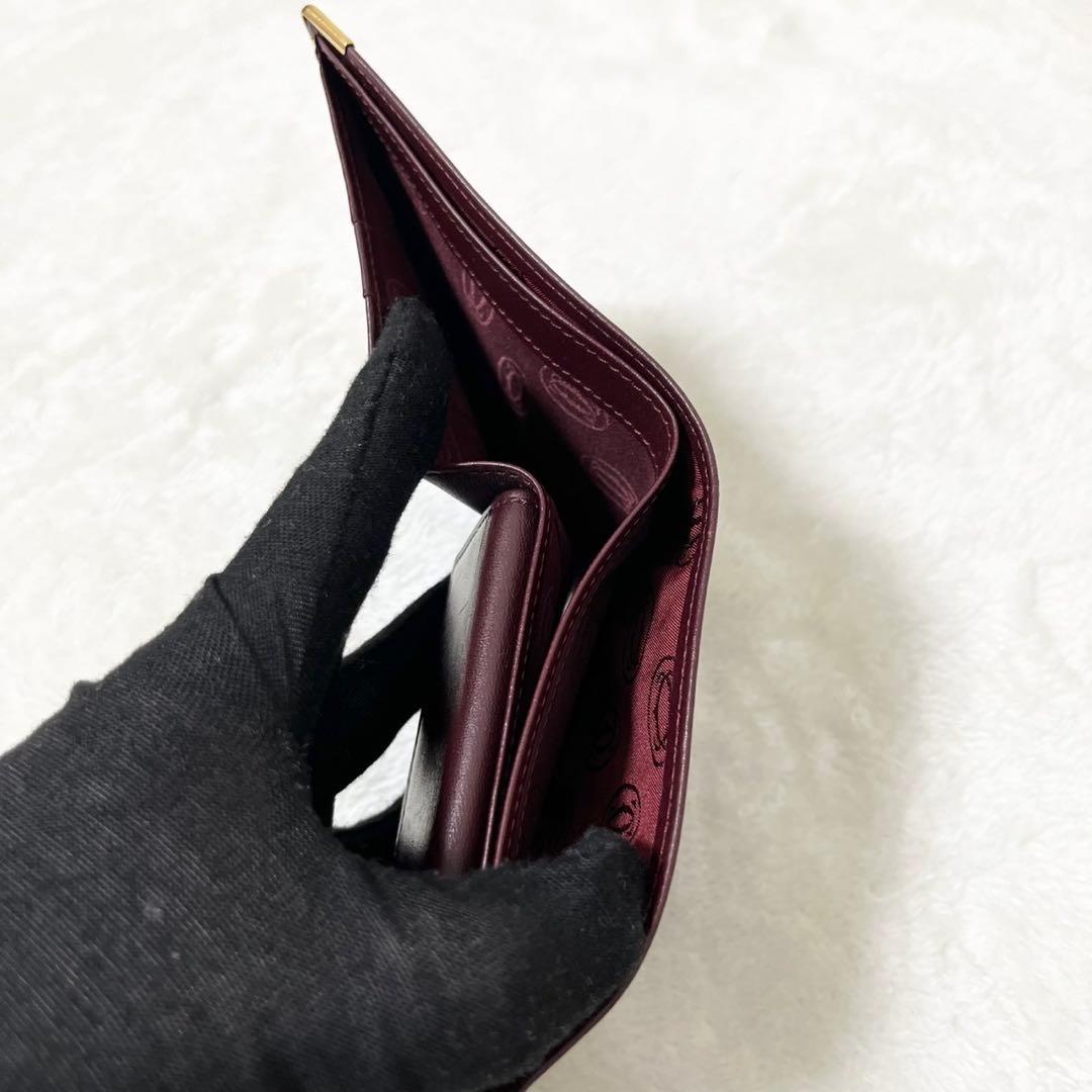 Cartier カルティエ マストライン 二つ折り財布 ボルドー 美品
