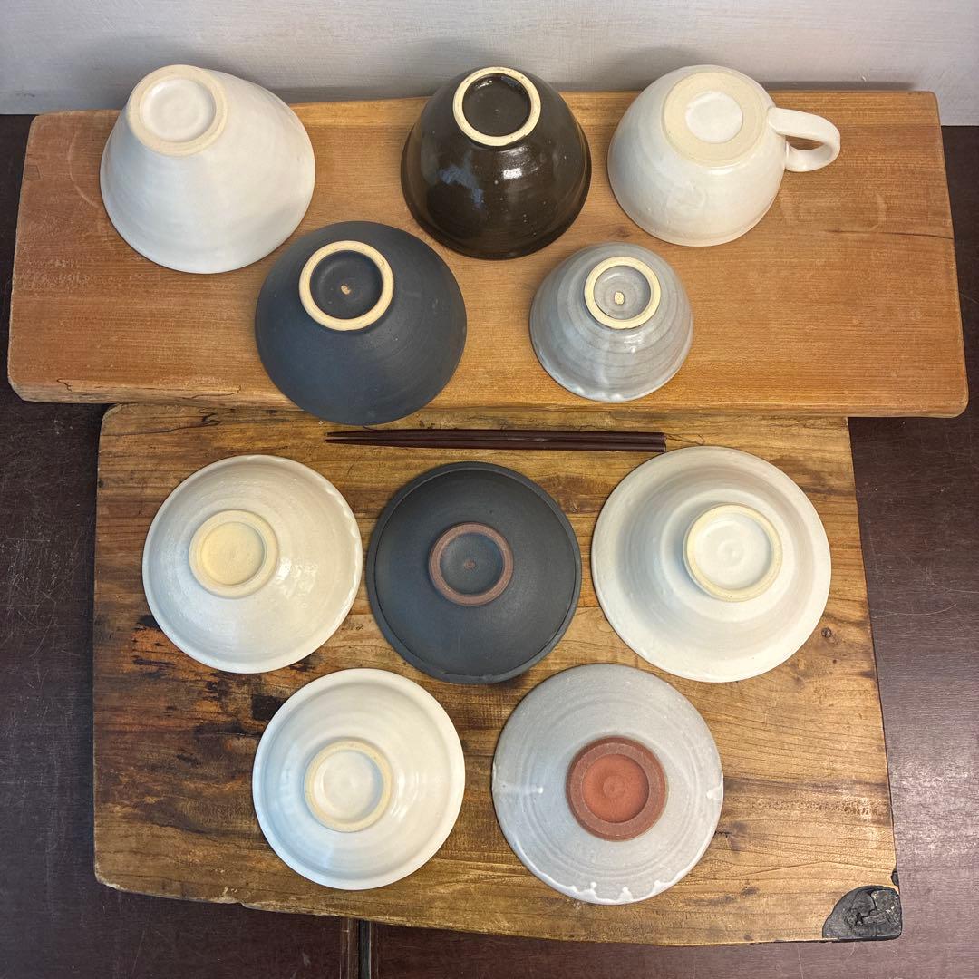 そらいろ⭐︎新品　陶器　陶芸作家　不揃い商品10個 605