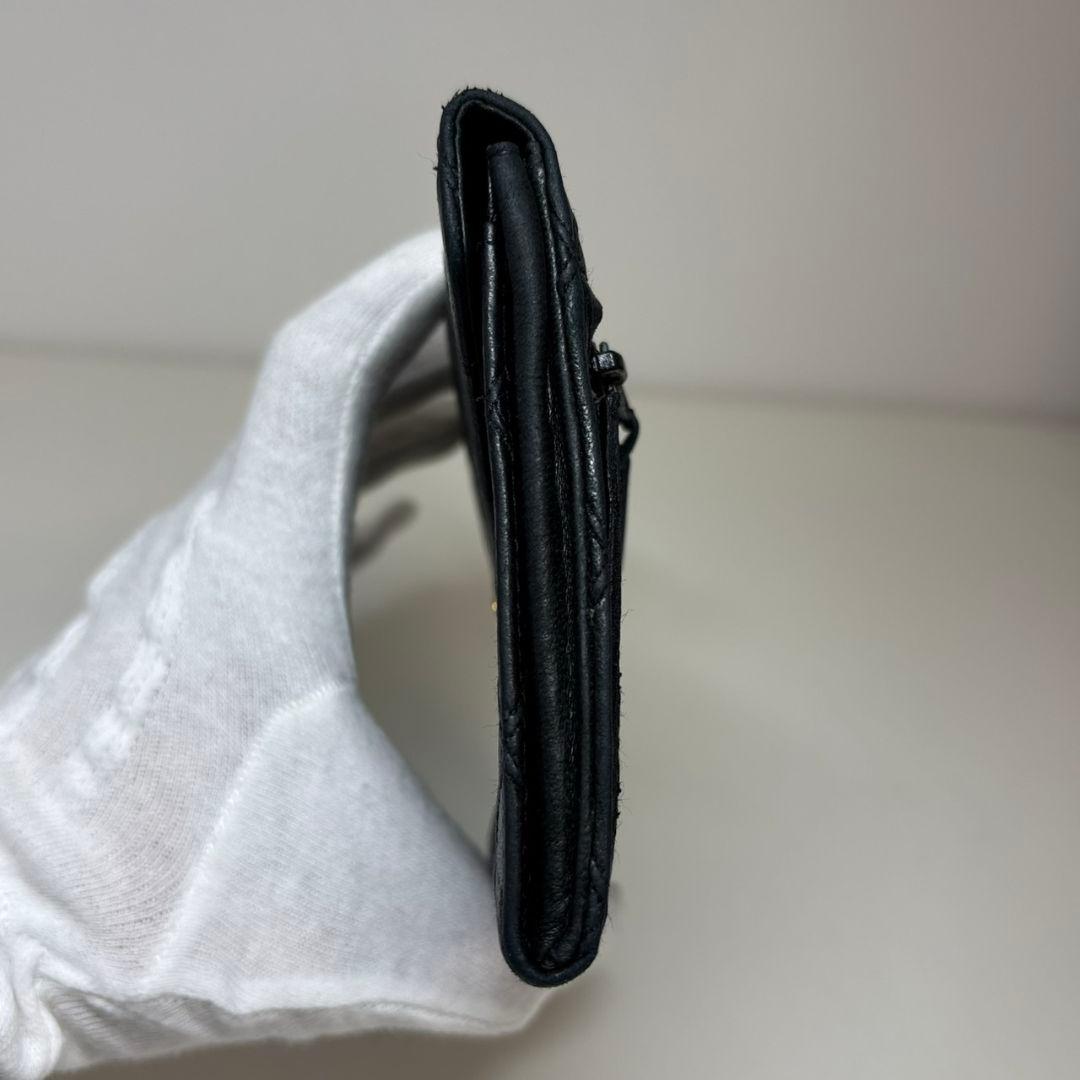 CHANEL シャネル　ビコローレ　ココマーク　ラムスキン　二つ折り財布