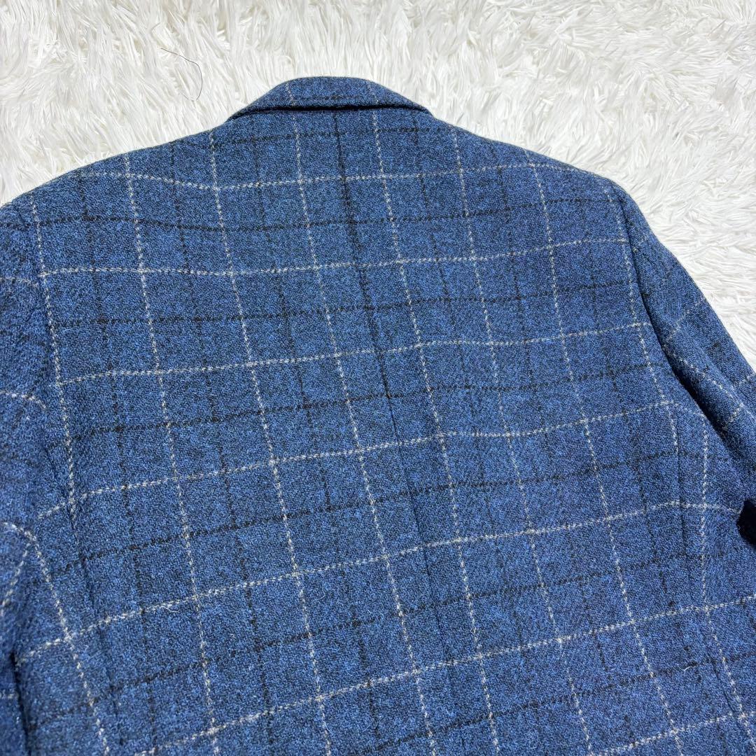 美品　ハリスツイード　OXFORD CLASSIC テーラードジャケット　青