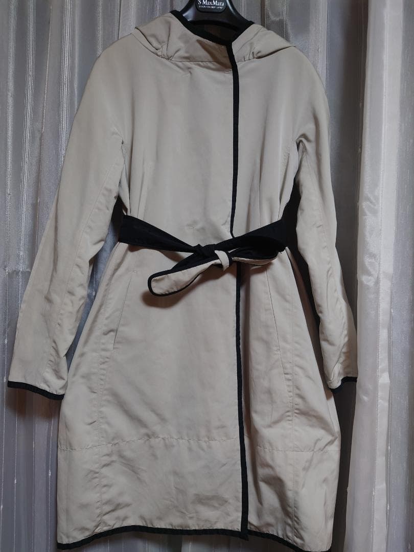 再値下げ極美品☆S'MAXMARAリバーシブルタフタコート☆コットン４５%黒４０