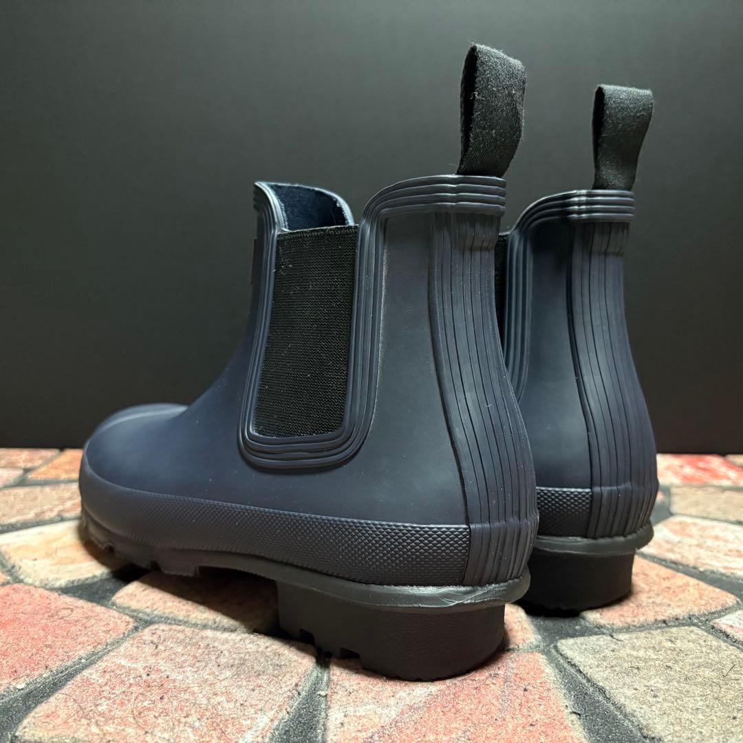 美品　HUNTER ハンター　チェルシーブーツ　 サイドゴア　ネイビー　24.5