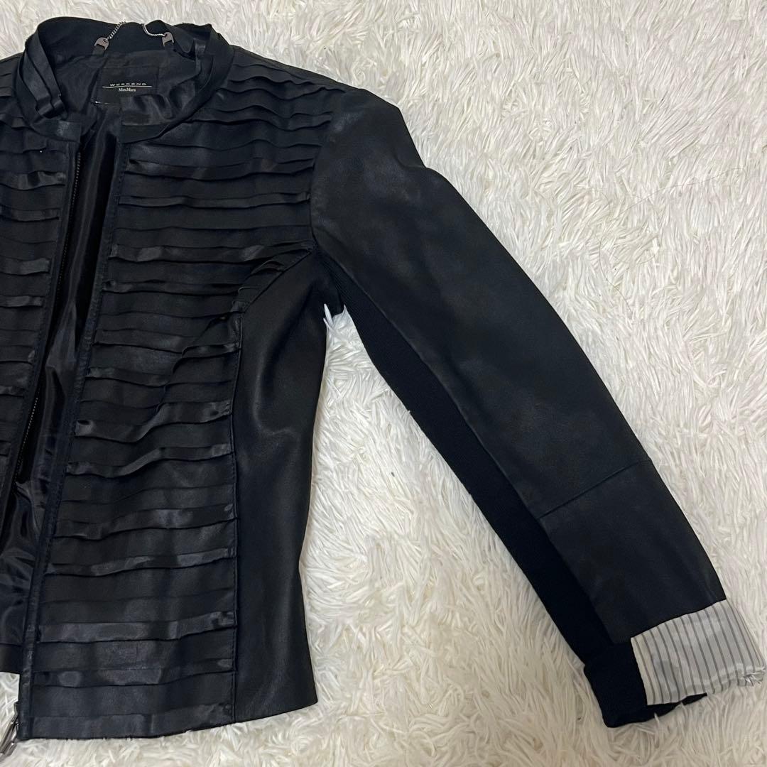 希少 MaxMara WEEKEND ティアード ジャケット 【L】ゴートスキン