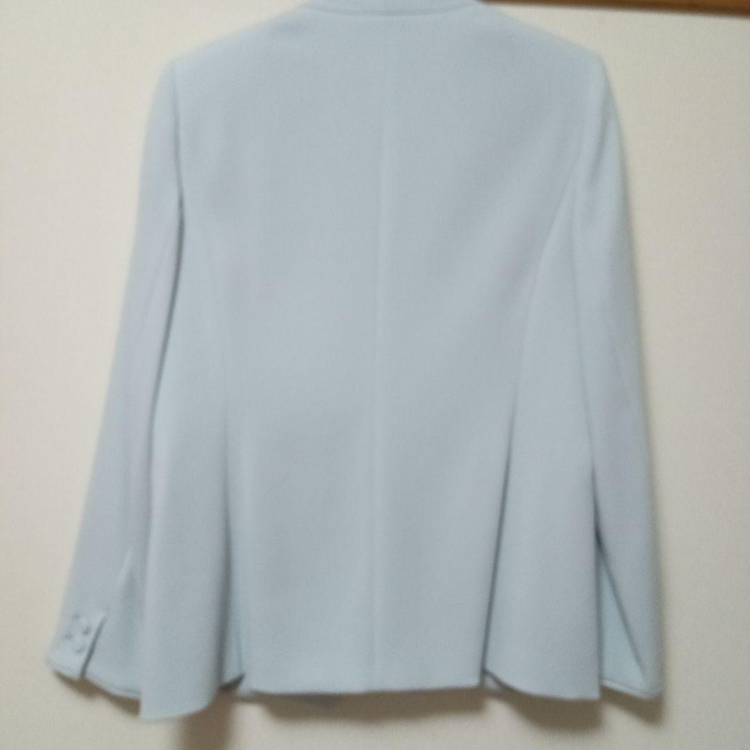 [美品]ANAYI トリアセジョーゼットノーカラージャケット