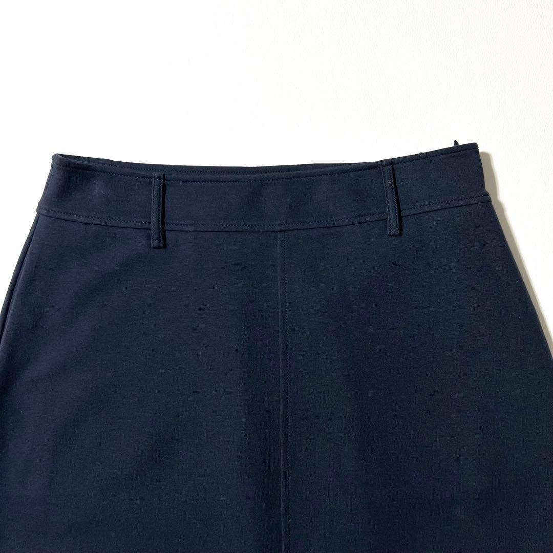 3417【美品】ブルネロクチネリ ロングスカート ストレッチ 紺 S