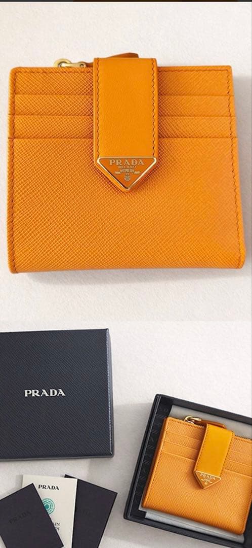 ●PRADA●プラダ サフィアーノ 財布　オレンジ　新品未使用品