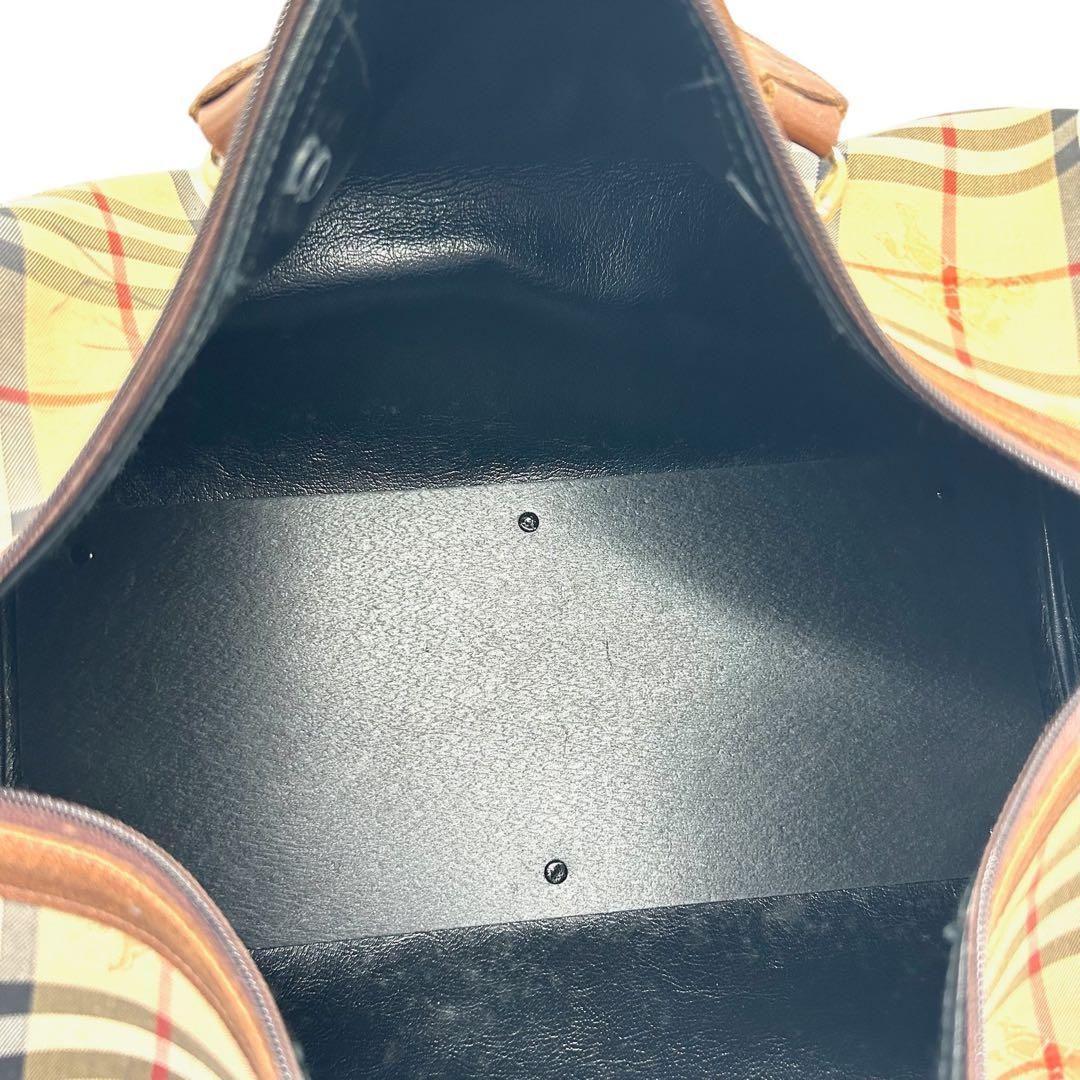 良品 786 BURBERRY ボストンバッグ ノバチェック シャドーホース