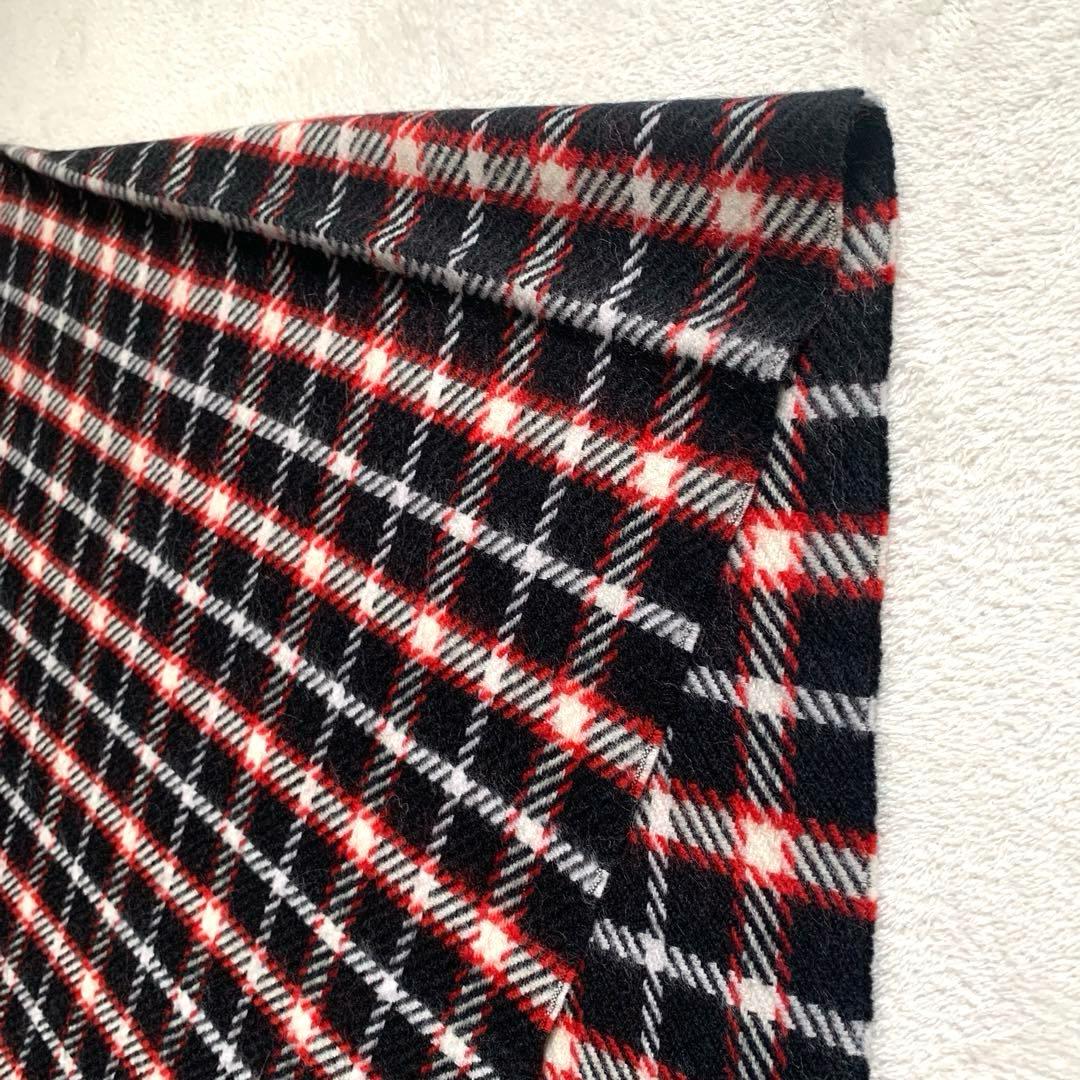 新品タグ　agnes b. アニエスベー　ウールマフラー　大判ストール　チェック