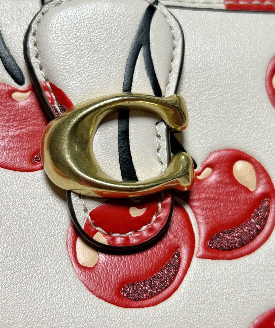 Coach チェリー柄 二つ折り財布　中古品