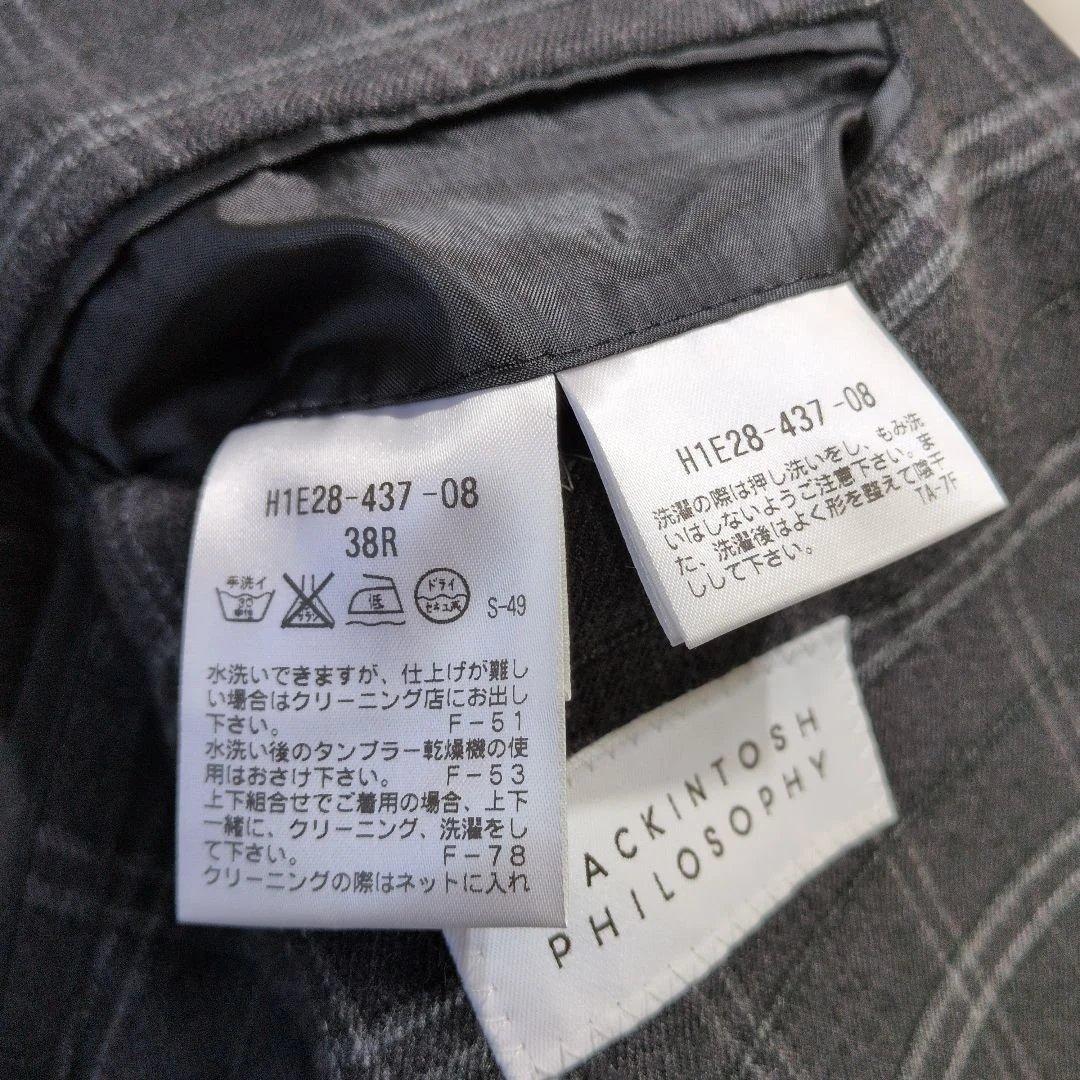 マッキントッシュフィロソフィー トロッター グレー チェック 38R 美品