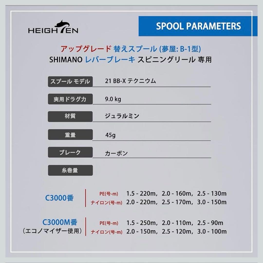 シマノレバーブレーキリール用スプール（HEIGHTEN製）