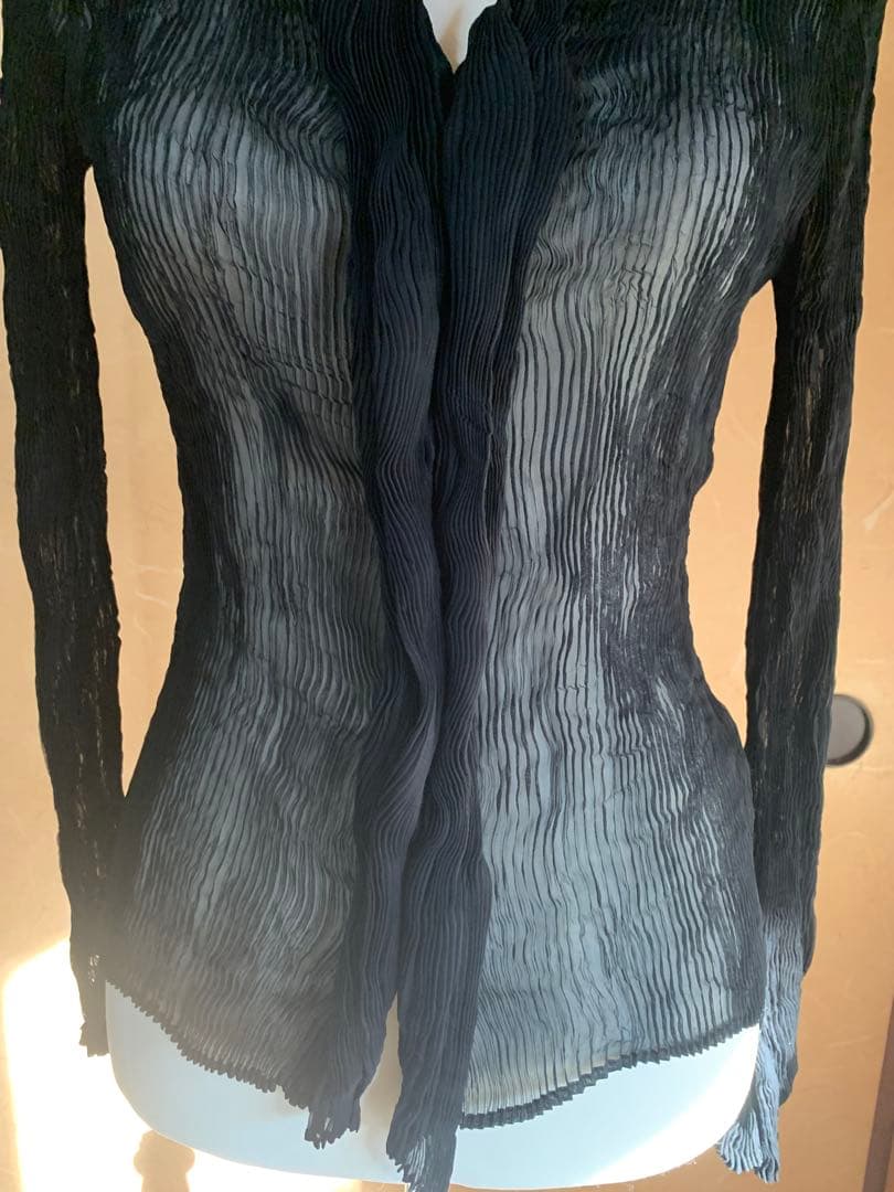 ISSEY MIYAKE シフォンブラウス Sheer Pleated Top