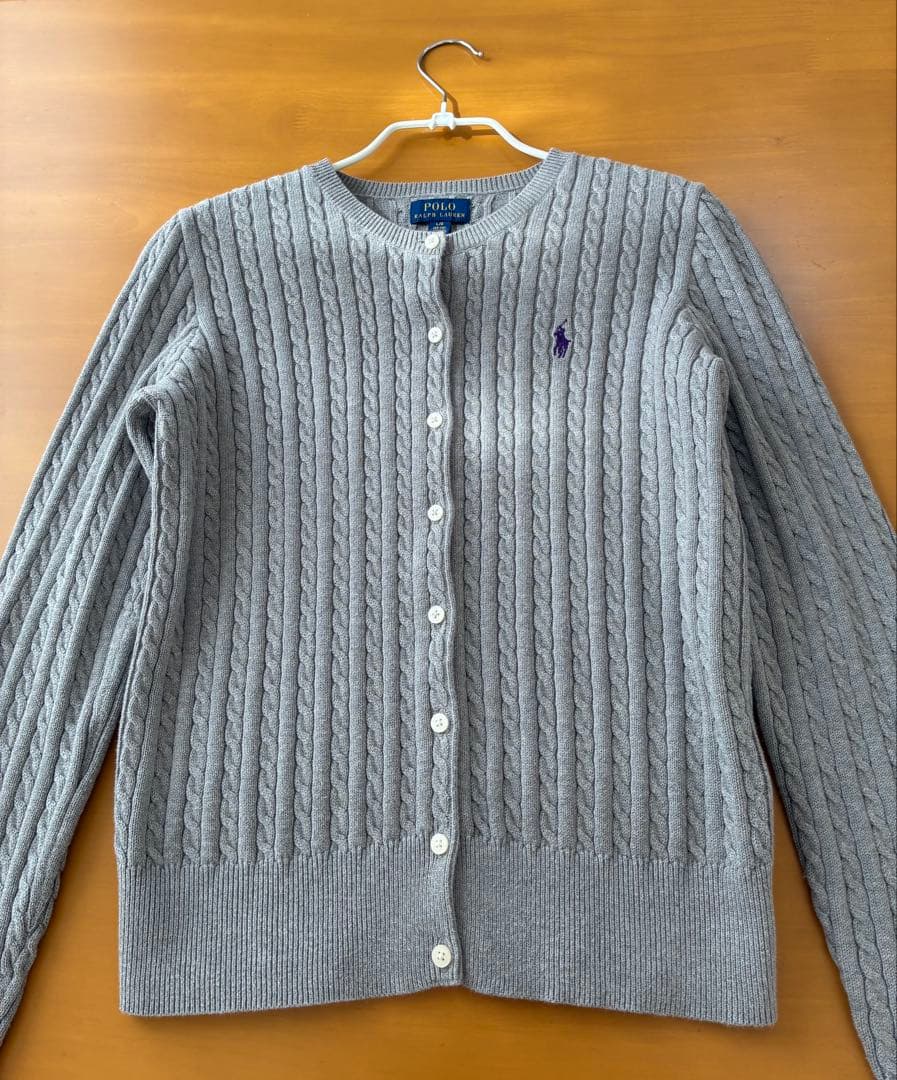 ポロ ラルフローレン ケーブル ニット カーディガン グレー