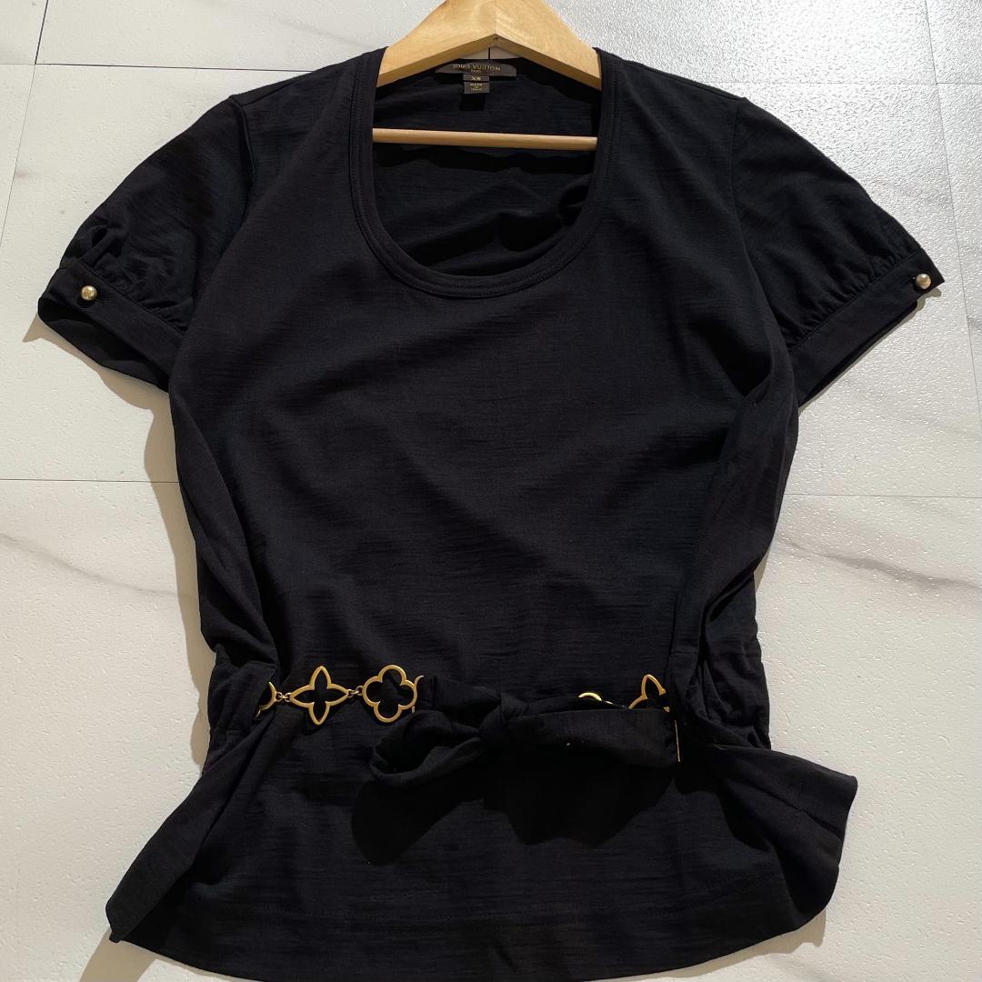 【美品】LOUIS VUITTON ルイヴィトン モノグラム LV Tシャツ 黒