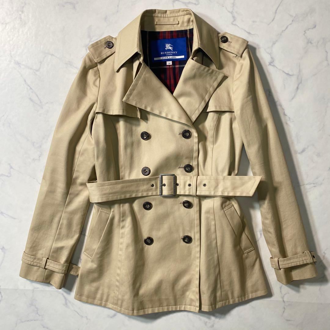 【美品】バーバリーブルーレーベル　トレンチコート　ノバチェック　ベルト　ベルト付