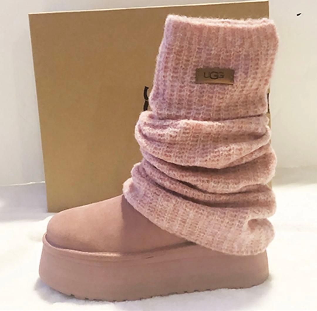 【海外限定】ugg ピンク　ミニディッパー　レッグウォーマー　ラッピング付き