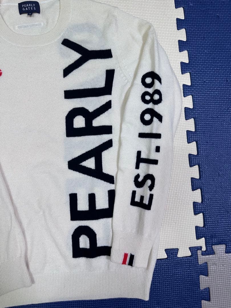 美品　PEARLY GATES アイボリーカシミヤセーター　Mサイズ