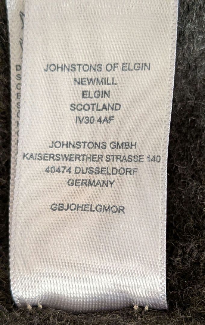 Johnstons of Elgin カシミヤマフラー　ダークグレー