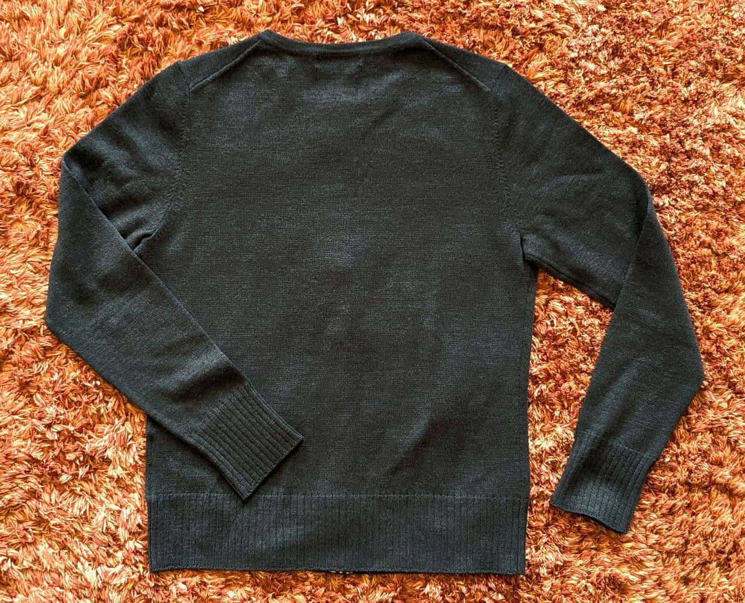 美品 バーバリー ロンドン ロゴ刺繍 カーディガン ダークグレー Size１
