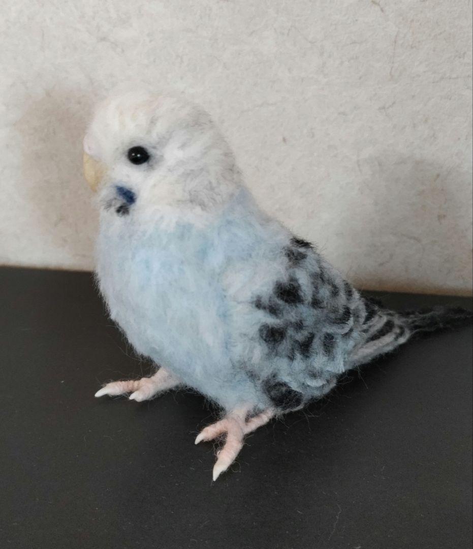 羊毛フェルト セキセイインコ オパーリンブルー