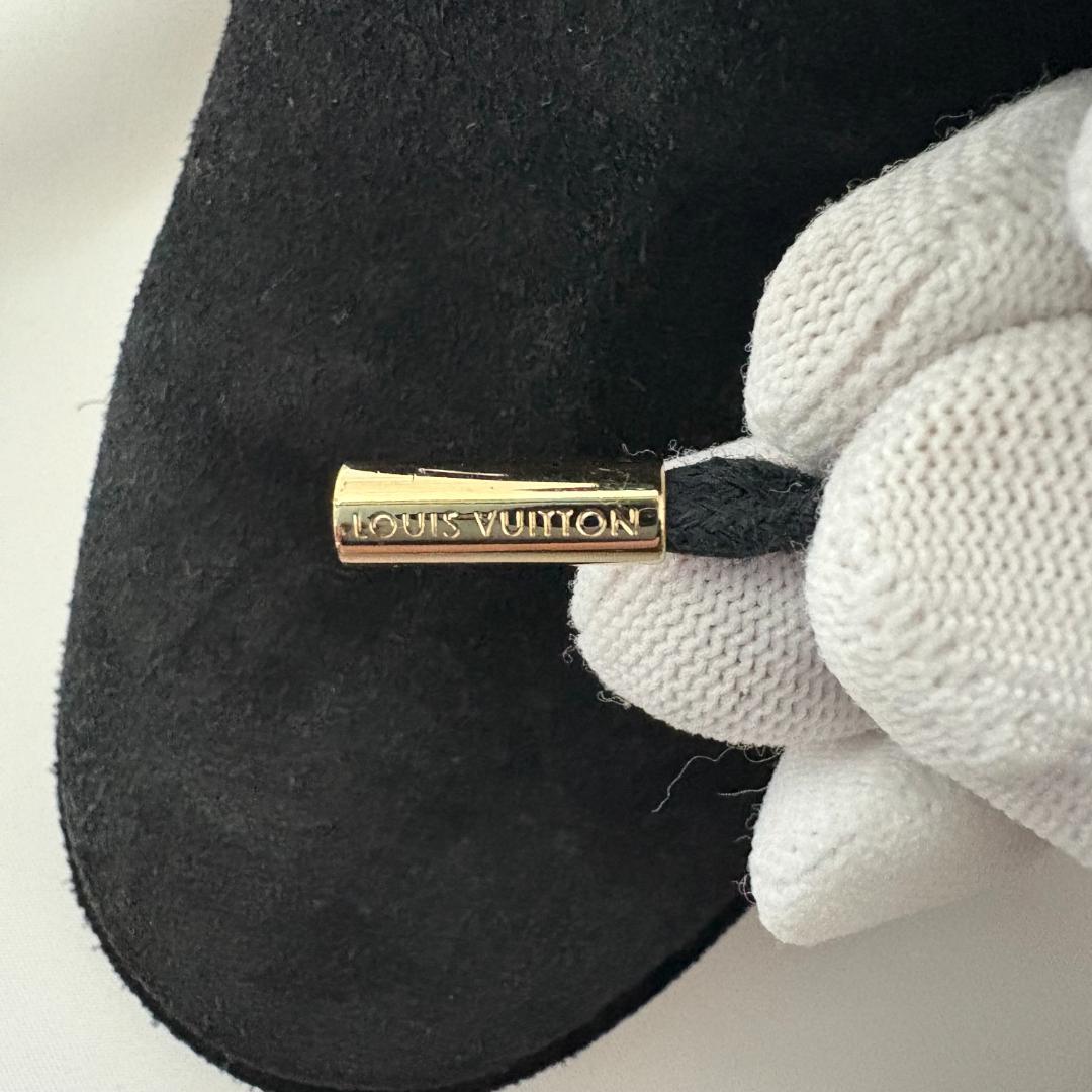 LOUIS VUITTON モノグラム スウェード レザー ショートブーツ 黒