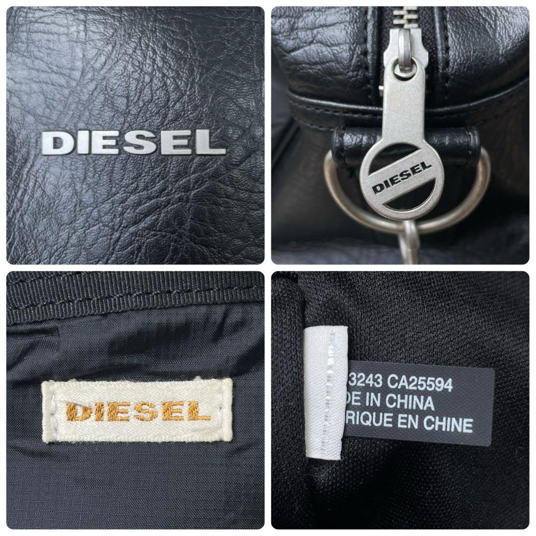 ディーゼル DIESEL 2way 大容量 メタルロゴ ボストンバッグ 黒