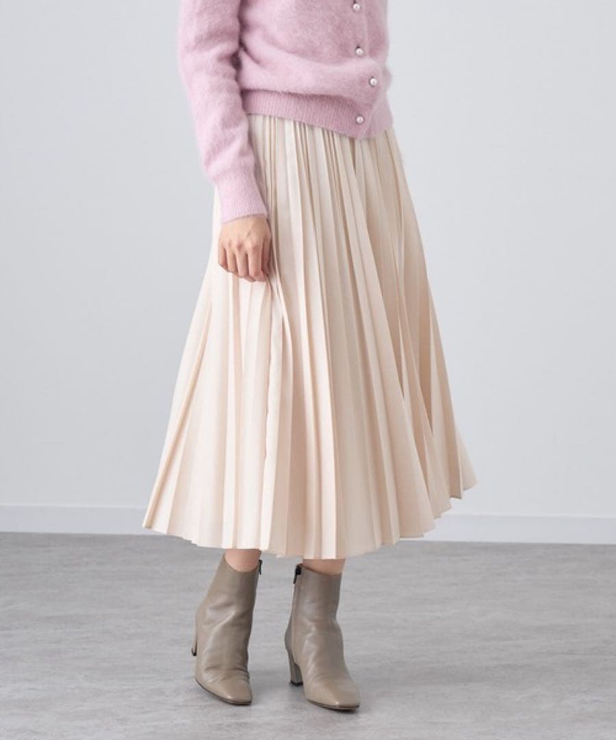 【美品】ANAYI レザーライクプリーツ スカート 36
