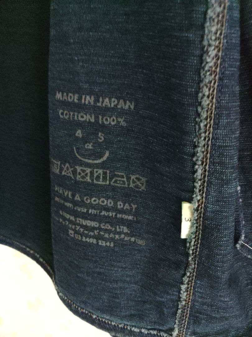 45Rでこぼこ天竺の908クロスビーオール(インディゴ) サイズ3