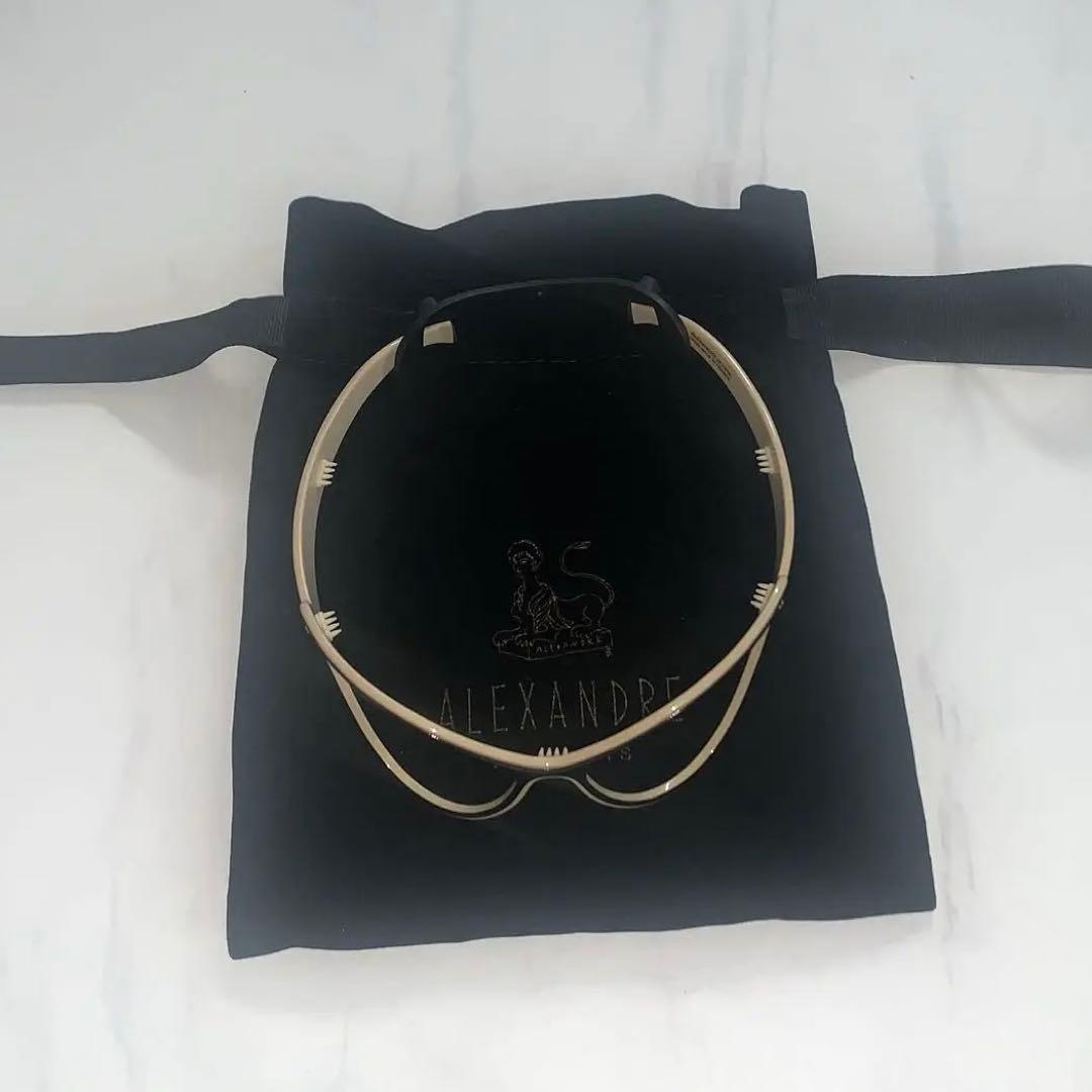 ALEXANDRE DE PARIS カチューシャ ブラック×ベージュ　極美品