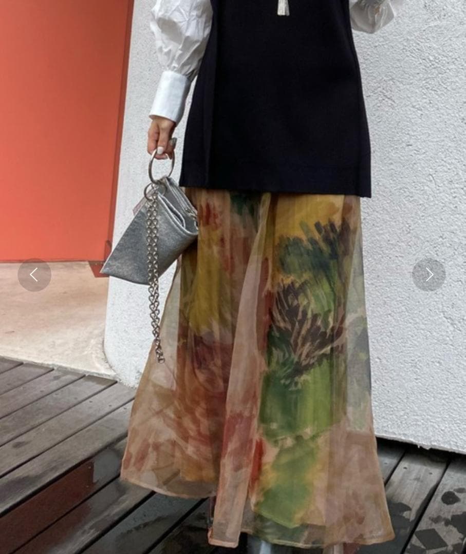 スカート AMERI UND WILLOW PAINT PLEATS SKIRT