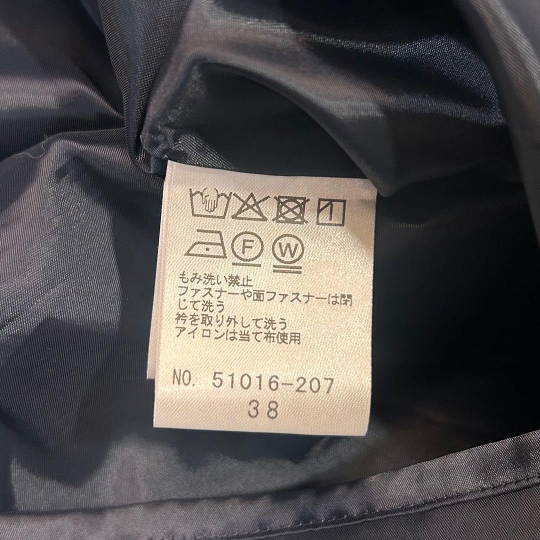 美品☆ローズティアラ ビジュー襟ワンピース フレア ネイビー　38