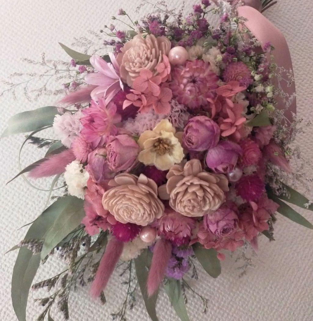♡秀和ページ♡ドライフラワースワッグpink&Red•*¨*•♬♡