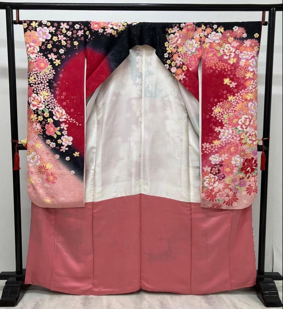 ショール付　振り袖　フルセット　別誂長襦袢　金彩　刺繍　銀通し　長尺袋帯　793