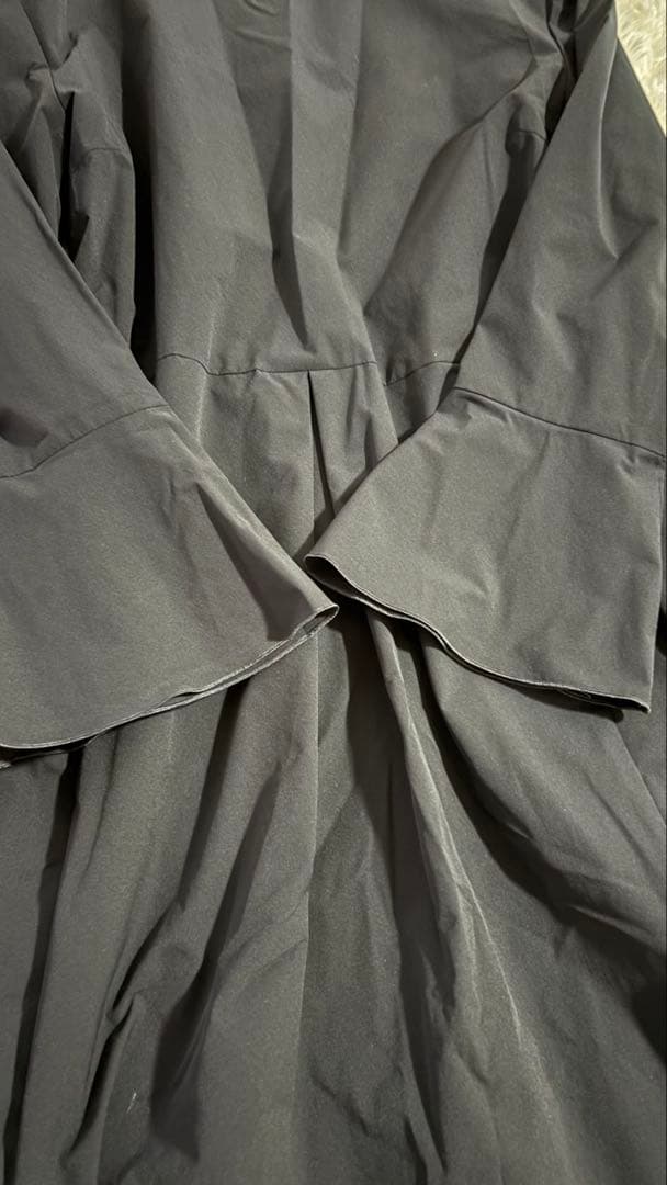 美品☆Ballsey ストレッチタフタ ボックスタックワンピース　ネイビー　34