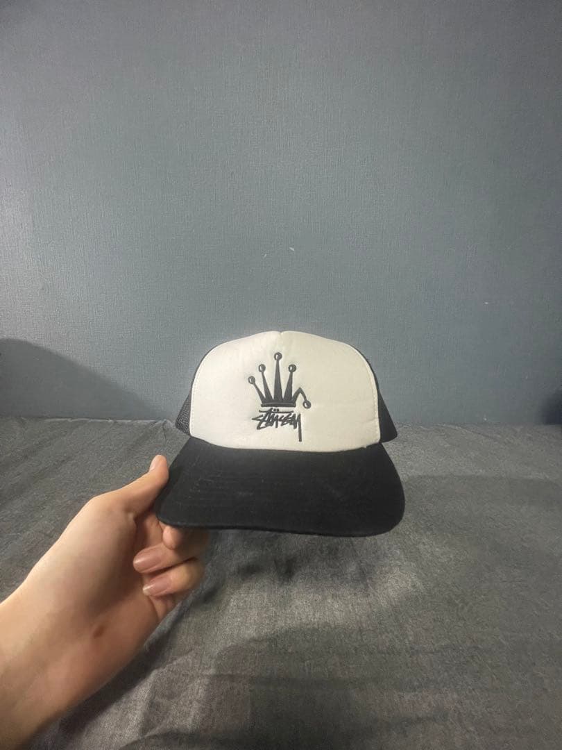 Stussy メッシュキャップ ホワイト ブラック