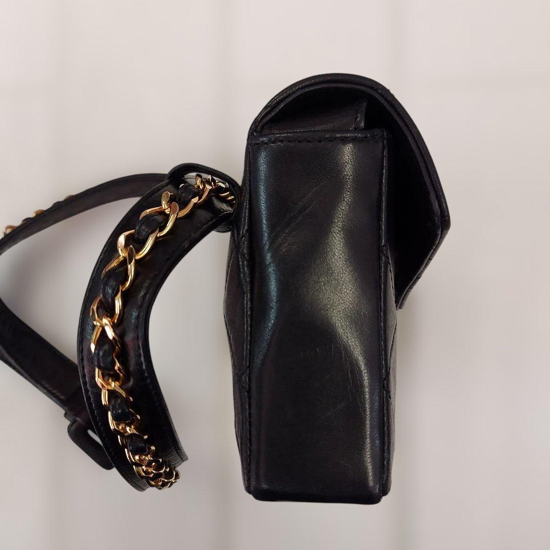 【美品】CHANEL　マトラッセ　ウエストポーチ　ギャランティカード付き　黒