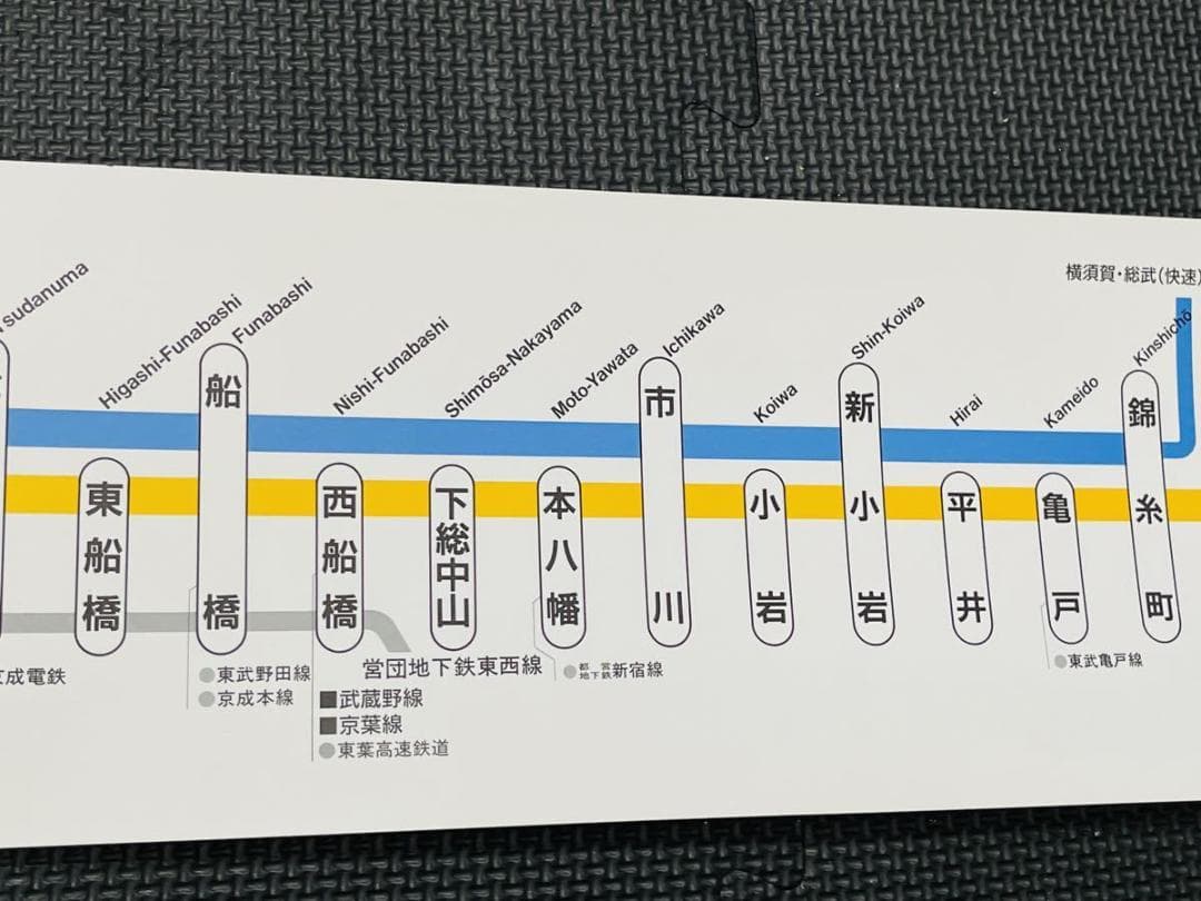 総武線・中央線 停車駅のご案内 JR東日本 電車 鉄道 車内掲示物 非売品