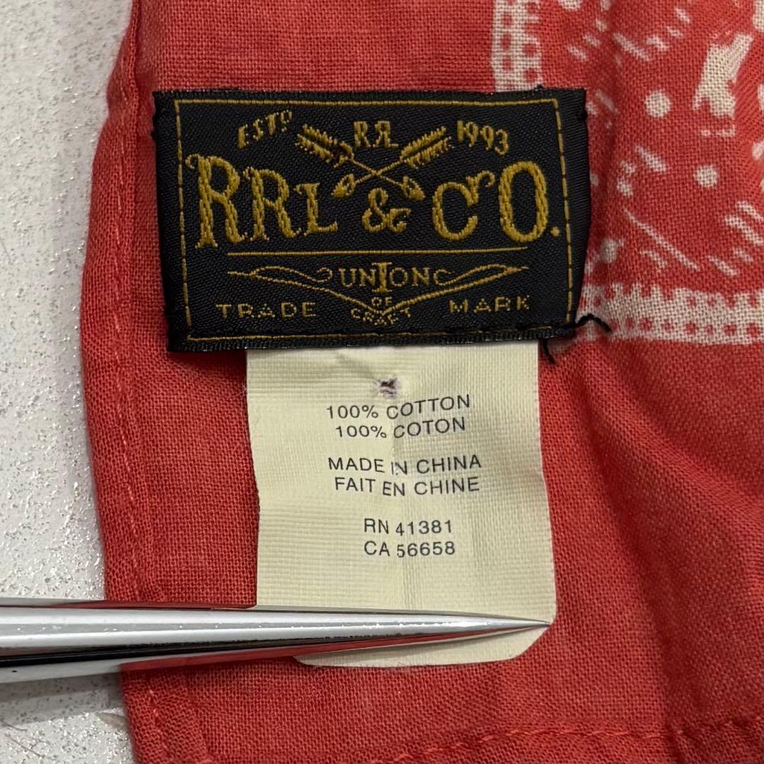 美品 RRL ペイズリー バンダナ フラワー 花 柄 大判 ストール ラルフ