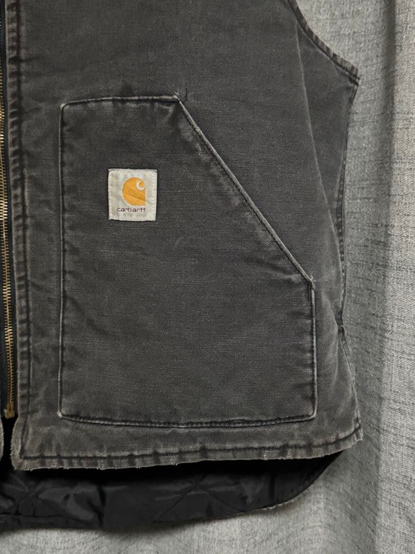 90s Carhartt カーハート ダックベスト ブラック 腰ゴム