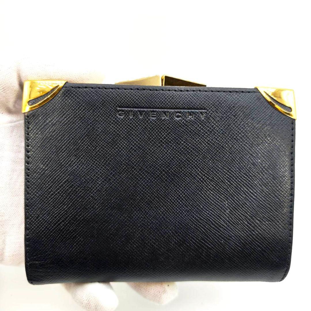 極美品 ジバンシー がま口 二つ折り財布 コンパクト ウォレット ミニ