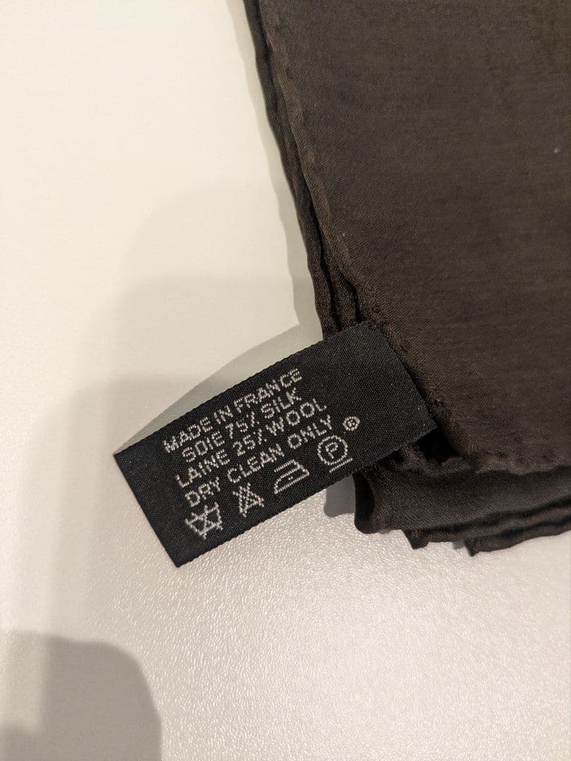 HERMES シルク ストール ダークブラウン