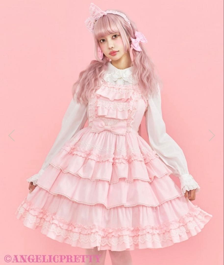 ANGELIC PRETTY パールおしゃまリボンカチューシャ　ピンク
