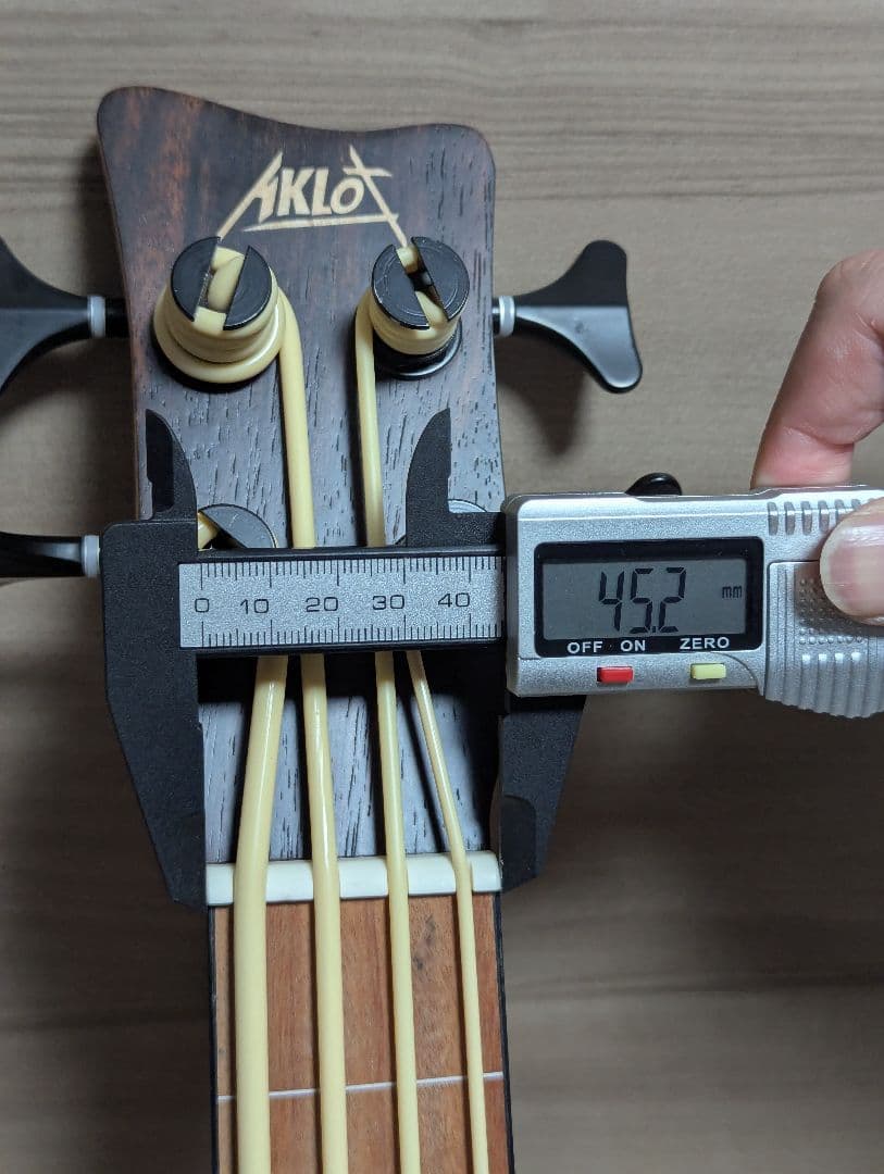 AKLOT ウクレレベース フレットレス 弦長510mm オールエボニー