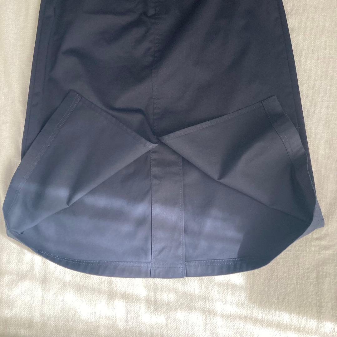 美品　ミュベール muveil パールチノスカート　パールボタン　ネイビー　36